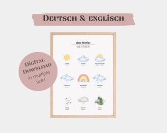 Weather Chart | Bilingual Educational Poster