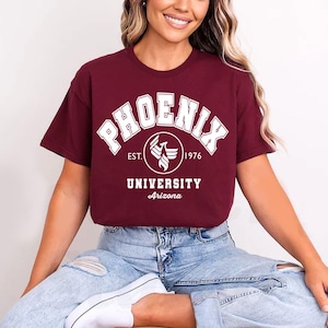 Phoenix University Crewneck Sweatshirt Phoenix Alumni Shirt College Hoodie Phoenix Varsity Letter Tee Phoenix Arizona Student Tshirt Unisex