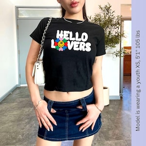 NH Hello Lovers Oversized Tee Shirt Lover Club Tshirt Merch Fan Baby Tee Adults Crew T Shirt Song Lyrics Inspired Tops Nh Crop Tops Gifts