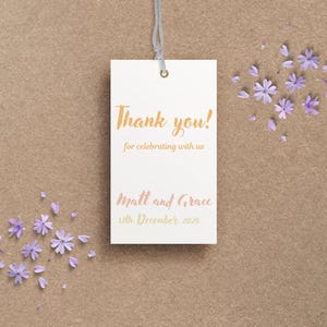 Thank you gift tag for weddings, birthdays, baby showers, graduation, and other occasions