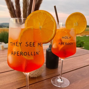 Aperol Spritz Glas, Aperol Glas, Leonardo Glas, Personalisierte Geschenke, Cocktail Glas, Geschenkideen, Valentinstag Schriftart 1