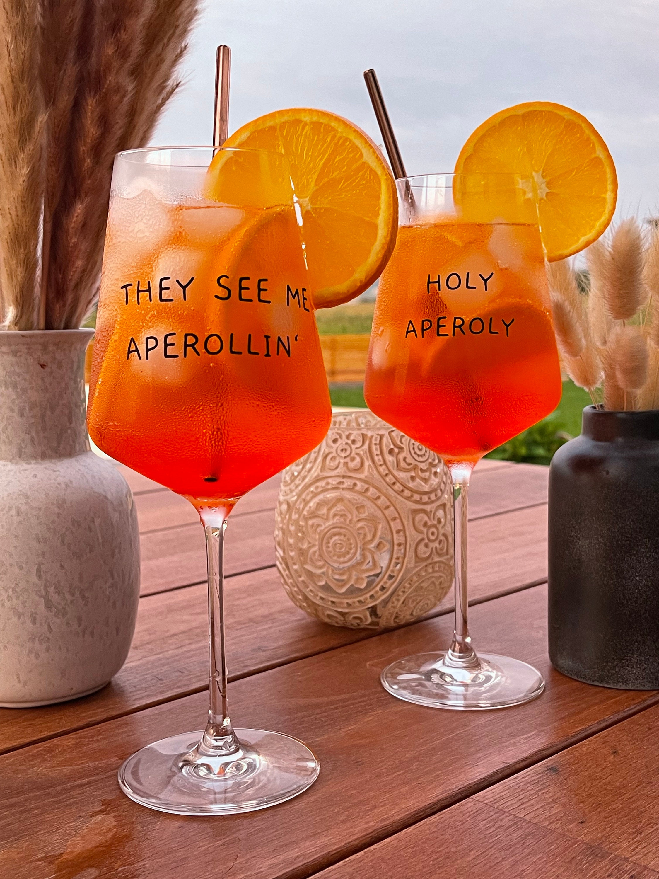 Aperol glas met promo naam