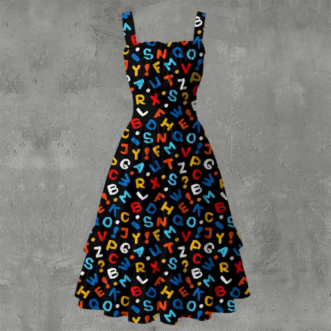 Capital! 4 Big Letter Prints | Women‘s Ruffle Hem Dress - Etsy