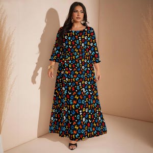ladies letters printed dresses Alphabet Dress Women occasion_event_dresses