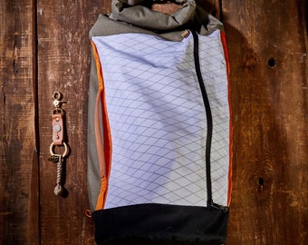 Duffel bag & travel backpack - Travel bag with roll top "Sailorman" - white X-Pac and Cordura