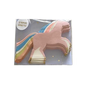 Winged Unicorn Paper Napkins | Magical Rainbow Birthday Tableware | Fantasy Kids Party, and Fairytale Decor