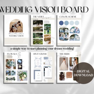Wedding Mood Board Template / Simple Modern Vision Board