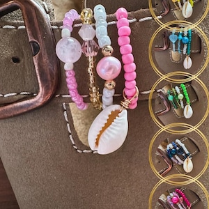 Birkenstock Charms Set (4 pieces) – Handmade sandal decoration with freshwater pearl & pendant – Boho shoe jewelry summer accessories
