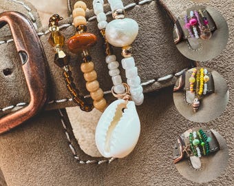 Birkenstock Charms Set (4 pieces) – Handmade sandal decoration with freshwater pearl & pendant – Boho shoe jewelry summer accessories