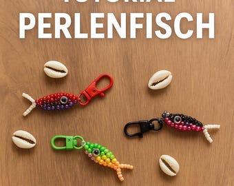 Beaded fish instructions PDF - Beaded figure crafting - DIY keychain instructions - Beaded animal tutorial in German - Bead pattern