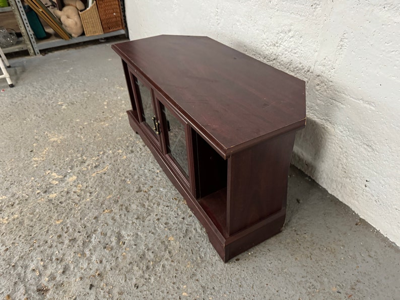 Mahogany TV Unit With Glass Doors Etsy UK