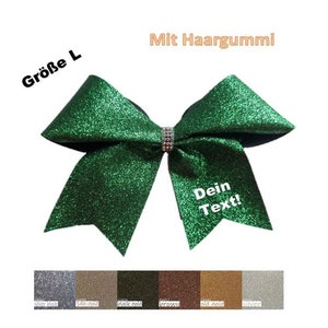 Glitzer Haarschleife Braun Gold Silber Glitter Hairbow brown gold silver personalisiert Glitter Cheer Bow Hair mit Namen large (50 mm)