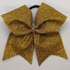 Glitter hair bow L (50 mm width) with personalization / Glitter hairbow with name; Cheerbow, hairbow, bow, team bow, team name, rhinestone