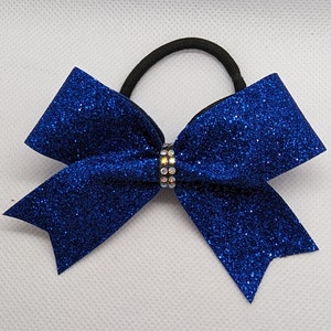 Glitzer Haarschleife S (25mm Bandbreite) mit Personalisierung / Glitter hairbow with name; Cheerbow, Hairbow, Bow, Teambow, Teamname, Strass