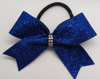 Glitzer Haarschleife S (25mm Bandbreite) mit Personalisierung / Glitter hairbow with name; Cheerbow, Hairbow, Bow, Teambow, Teamname, Strass