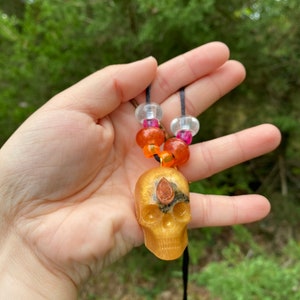 Yellow Skull Necklace With Jewel