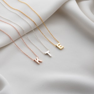 Initial Letter Pendant, 925 Sterling Silver Dainty Letter Necklace, Minimalist Letter Necklace, Tiny Custom Necklace, Mom Gift.