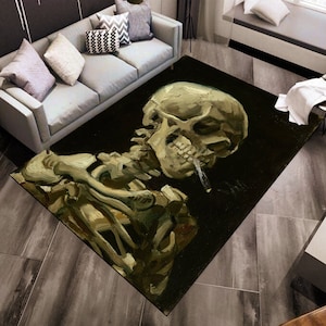 Skull Rug,Skeleton Rug,Gothic Rug,Horror Decor,Art Rug,Popular Rug,Area Rug,Living Room Rug,Fantastic Rug,Minimalist Rug,Gift Ideas