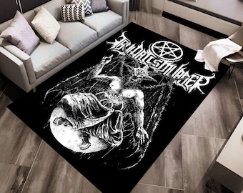 Satanic Rug,Demon Rug,Gothic Rug,Horror Decor,Art Rug,Popular Rug,Area Rug,Living Room Rug,Black Rug,Minimalist Rug,Gift Ideas