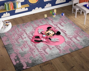 Mickey Mouse Rug, Minnie Mouse Rug, Kids Rug, Minimalist Rug, Custom ...
