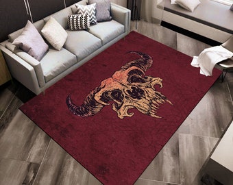 Satanic Rug, Demon Rug, Gothic Rug, Skull Rug, Horror Decor,Art Rug,Popular Rug,Area Rug,Living Room Rug,Fear Rug,Minimalist Rug,Gift Ideas
