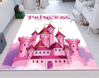 Alfombra princesa, alfombra rosa, alfombra de guardería, alfombra para niños, alfombra minimalista, alfombra personalizada, alfombra popular, decoración de guardería, alfombra de área, alfombra de habitación para niños, regalo para niños