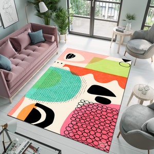 Boho Style Rug, Abstract Rug, Colourful Rug, Modern Rug, Aesthetic Rug, Home Decor Rug, Area Rug, Living Room Rug, Bedroom Rug, Runner Rug