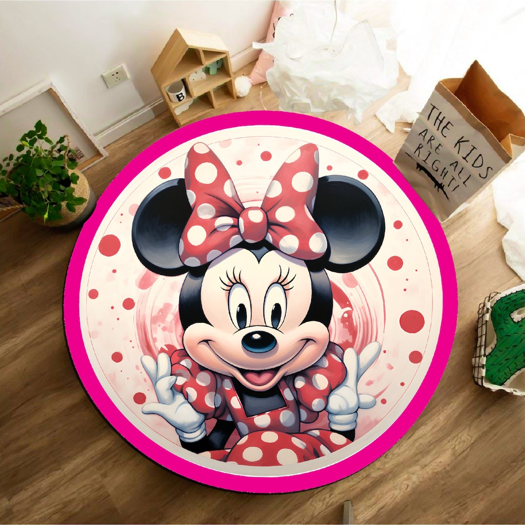 Minnie Mouse Rug,nursery Rug, Round Rug, Minimalist Rug, Custom Rug ...