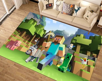 Popular Game Rug,Gamer Rug, Gaming Rug, Video Game Rug, Game Room Rug, Colorful Rug, Personalized Rug , Minimalist Rug , Game Lover Gift