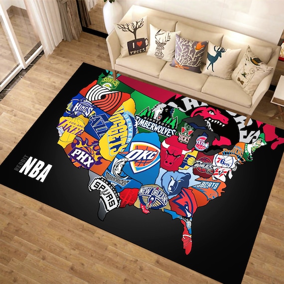 Nba Map Rug,Basketball Rug ,Teams Rug, NBA Rug ,Custom Rug, Minimalist Rug, Area Rug,Basketball Decor, Popular Rug, Hypebeast Rug,Gift Ideas