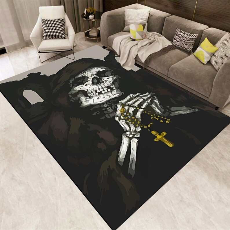 Ruggable Skeleton Rug Skull Rug,skeleton Rug,gothic Rug,horror Decor,art Rug,popular Rug,area ...