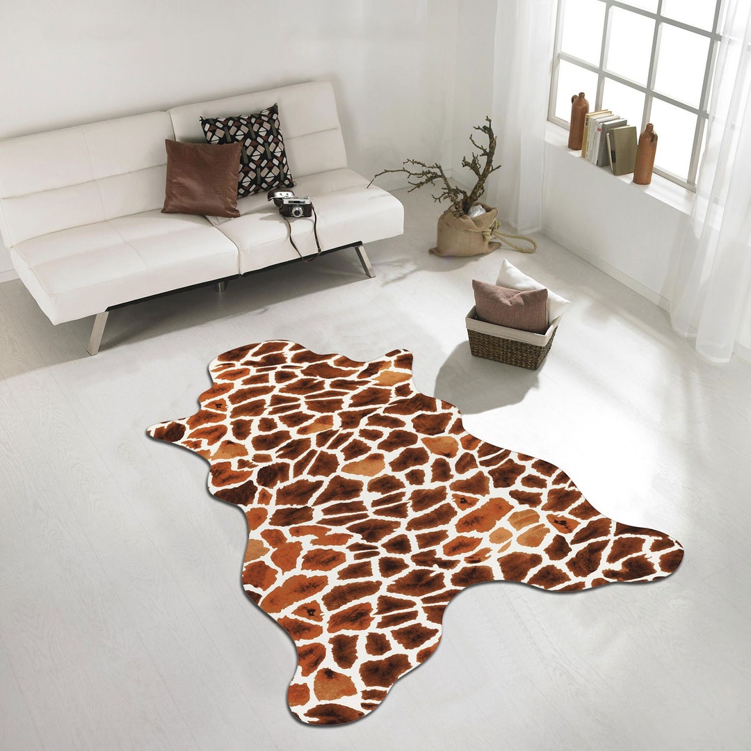 Giraffe Texture Rug Giraffe Print Cotton Area Rug, Modern Minimalist Home Decor - Etsy