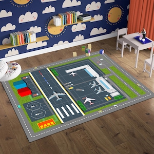 Airport Play Rug, Kids Room Decor, Activity Mat