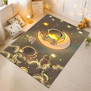 Astronaut Rug, Night Rug, Nursery Rug, Kids Rug, Custom Rug, Moon Rug, Nursery Decor, Area Rug, Kids Room Rug, Child Rug Gift For Kids