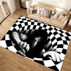 Fear Rug, Illusion Rug,Horror Rug,3D Art Rug, Area Rug, Minimalist Rug, Custom Rug, Movie Decor,Personalized Rug,Popular Rug,Halloween Gifts