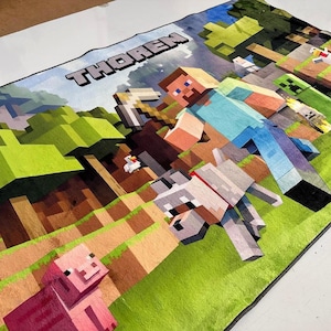 Videospiel-Teppich, Spielzimmer-Teppich, Videospiel-Teppich, Bunter Teppich, Minimalistischer Teppich, Spiel-Liebhaber-Geschenk Bild 3
