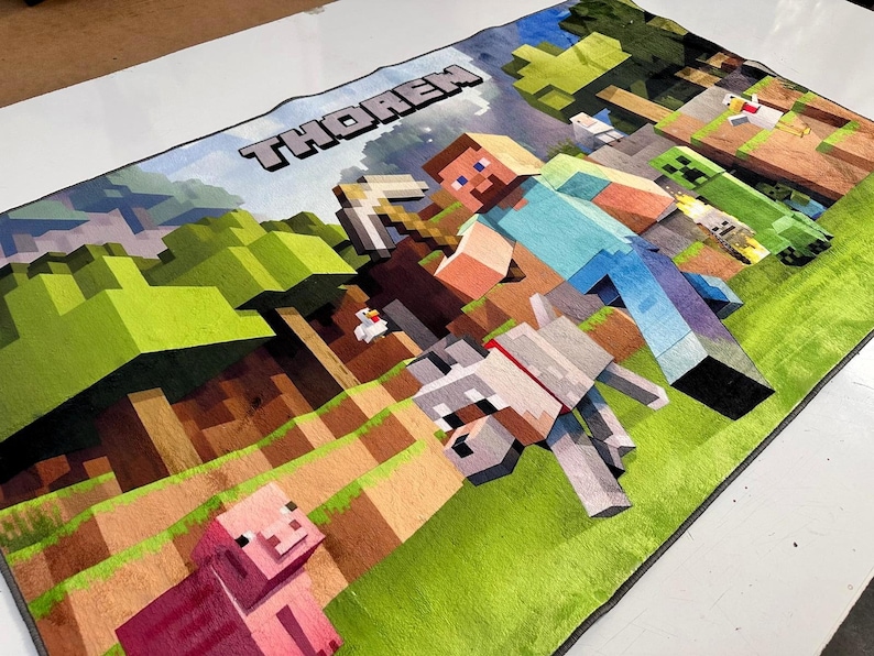 Videospiel-Teppich, Spielzimmer-Teppich, Videospiel-Teppich, Bunter Teppich, Minimalistischer Teppich, Spiel-Liebhaber-Geschenk Bild 3
