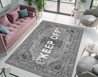 Alfombra antideslizante, colorida, moderna, antideslizante, para sala de estar, popular, estampada, personalizada, estética