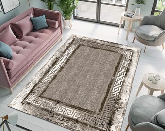 Alfombra gris estampada, Alfombra estampada, Alfombra gris, Alfombra para sala de estar, Alfombra moderna, Alfombra antideslizante, Alfombra lavable, Alfombra de área, Alfombra estética, Alfombra minimalista, Alfombra personalizada