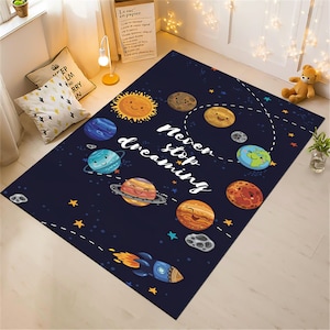 Solar System Rug, Space Rug, Nursery Rug, Kids Rug, Custom Rug, Popular Rug, Nursery Decor, Area Rug, Kids Room Rug, Child Rug Gift For Kids
