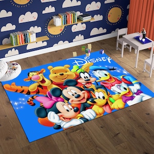 Cute Friends Rug,Mickey Rug,Minnie Rug,Donald Duck Rug,Kids Rug,Minimalist Rug,Custom Rug,Cute Rug,Nursery Decor,Area Rug, Kids Room Rug