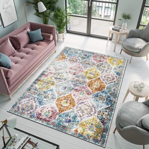 Vintage Design Rug, Pattern Rug, Turkish Rug, Living Room Rug, Modern Rug, NonSlipRug, Washable Rug, Area Rug, Aesthetic Rug, Minimalist Rug
