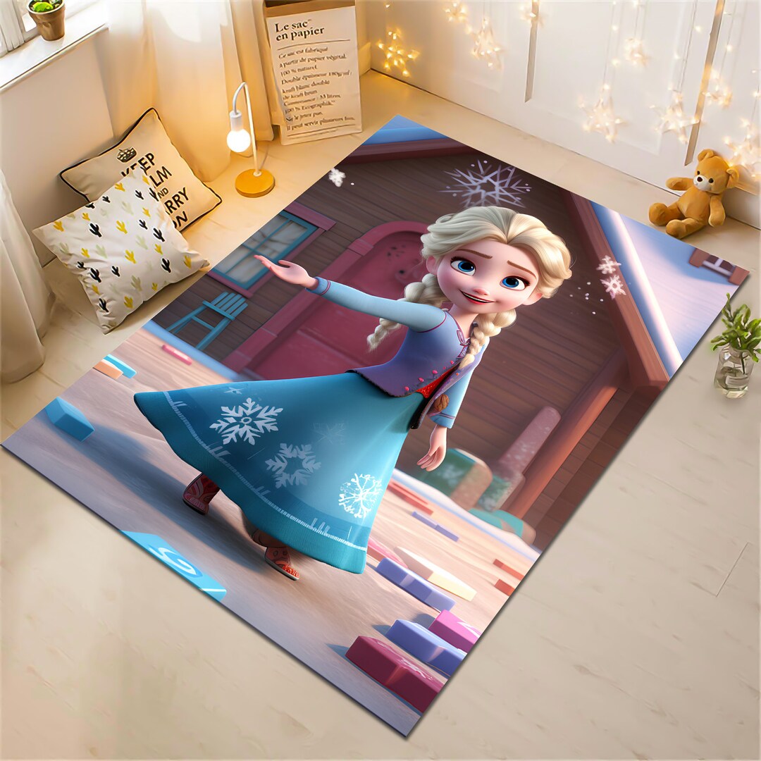 Elsa Round Rug Elsa Rug, Frozen Rug, Nursery Rug, Kids Rug, Minimalist Rug, Custom Rug ...