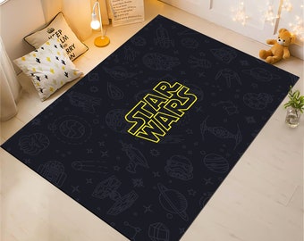 Star Wars, Star Wars Rug, Child Rug, Kids Rug,Minimalist Rug,Custom Rug,Black Rug,Movie Decor,Area Rug, Kids Room Rug