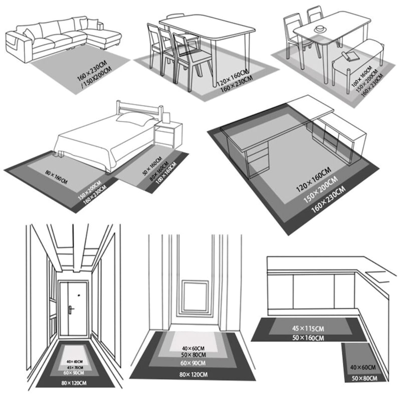 Grey Rug, Modern Rug, Aesthetic Rug, Home Decor Rug, Area Rug, Living