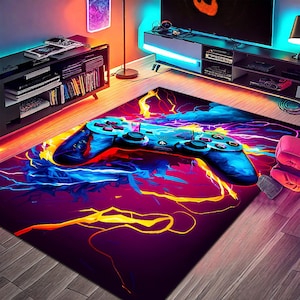 Game Console Rug,Gamer Rug,Game Room Rug,Play Room Decor,Area Rug,Popular Rug,Minimalist Rug,Colorful Rug,Gaming Rug,ESport Rug,Gaming Gifts