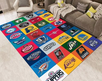 Basketball Rug ,Teams Rug, NBA Rug, Basketbal Team Rug ,Custom Rug, Floor Rug, Area Rug,Basketball Decor , Personalized Rug, Gifts Rug