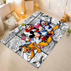 Cute Friends Rug,Mickey Rug,Minnie Rug,Donald Duck Rug,Kids Rug,Minimalist Rug,Custom Rug,Cute Rug,Nursery Decor,Area Rug, Kids Room Rug