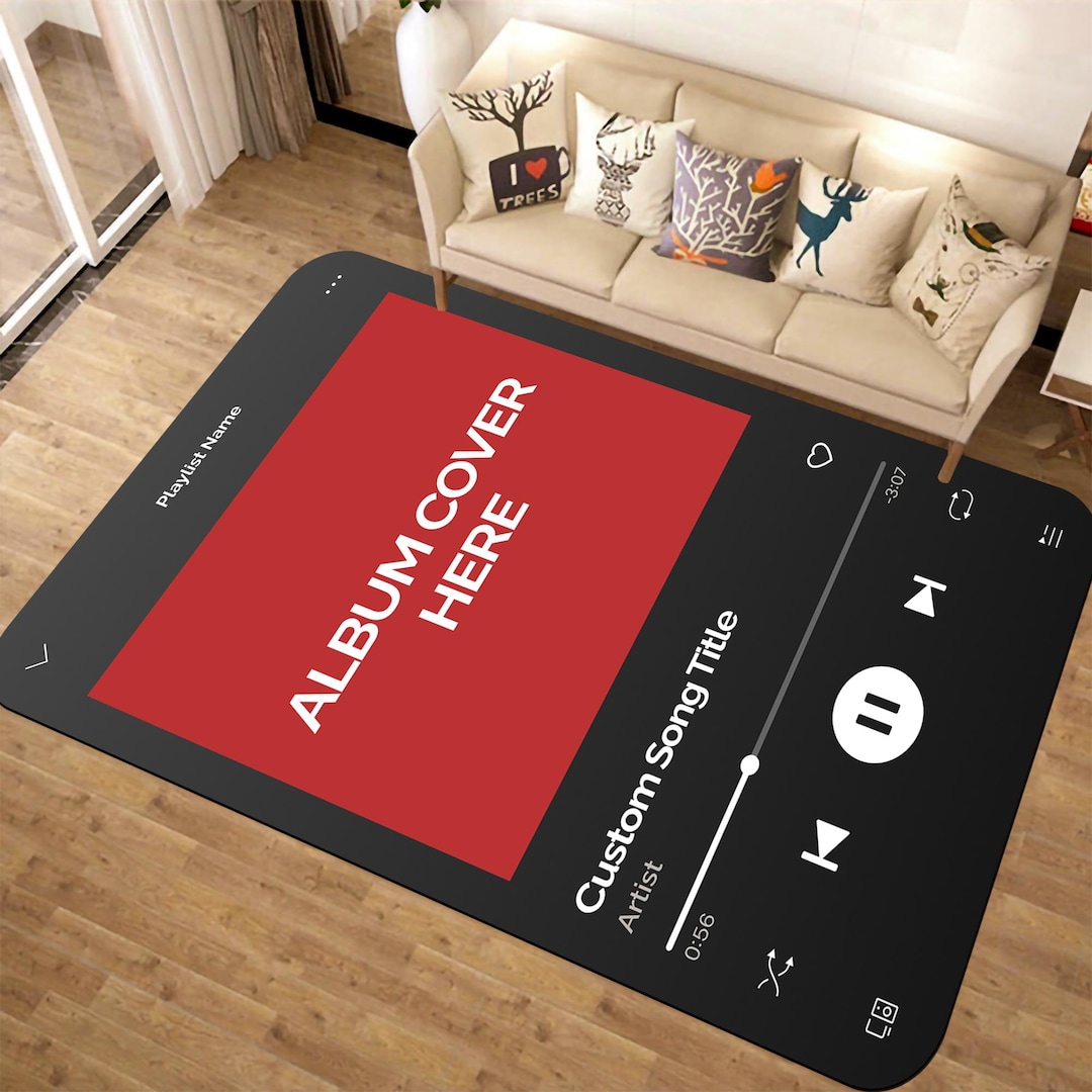 Vinyl Muisc Rug Customizable Music Rug, Custom Song Rug, Your Album Rug, Music Album ...