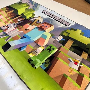 Videospiel-Teppich, Spielzimmer-Teppich, Videospiel-Teppich, Bunter Teppich, Minimalistischer Teppich, Spiel-Liebhaber-Geschenk Bild 4